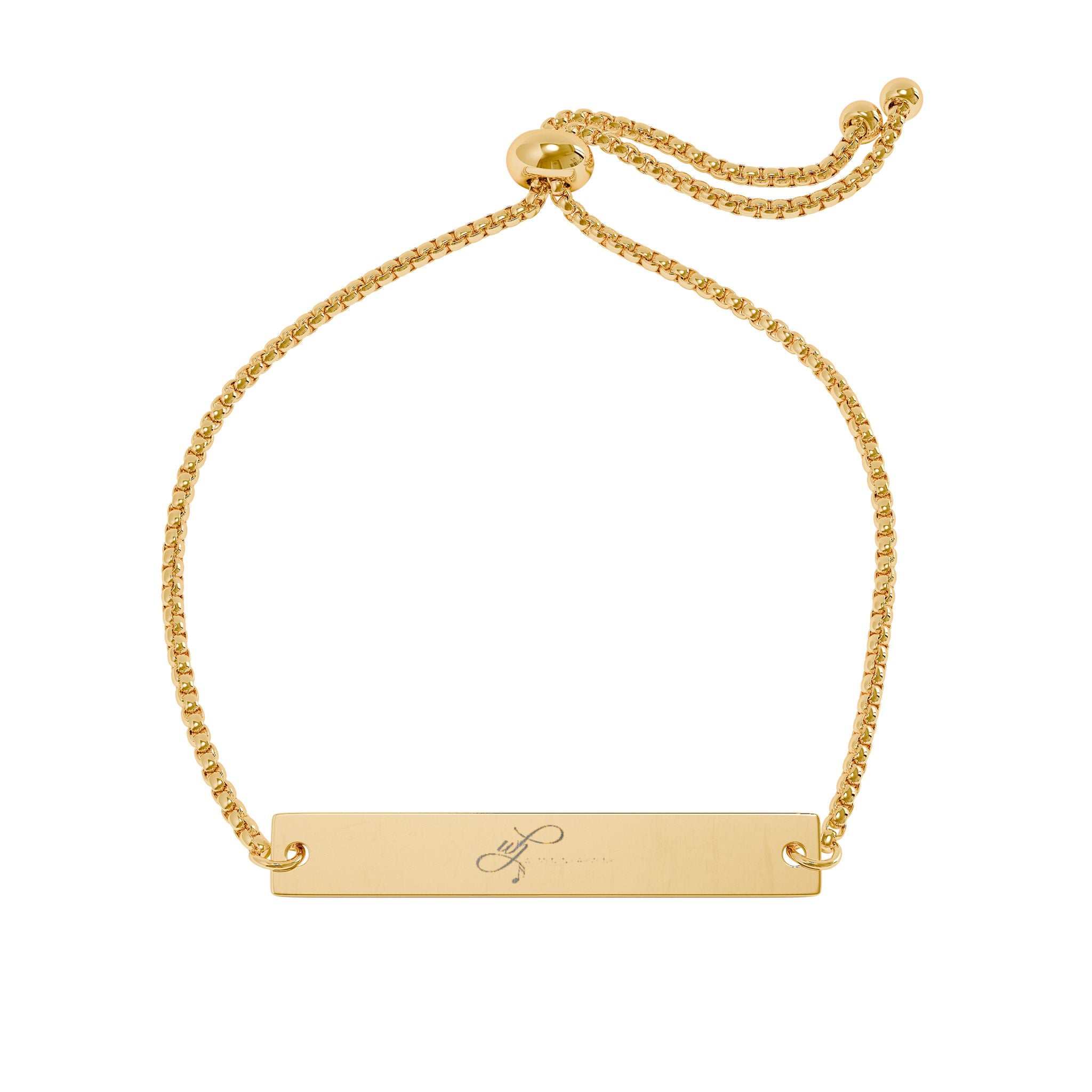 WIH Engraved Adjustable Bar Bracelet
