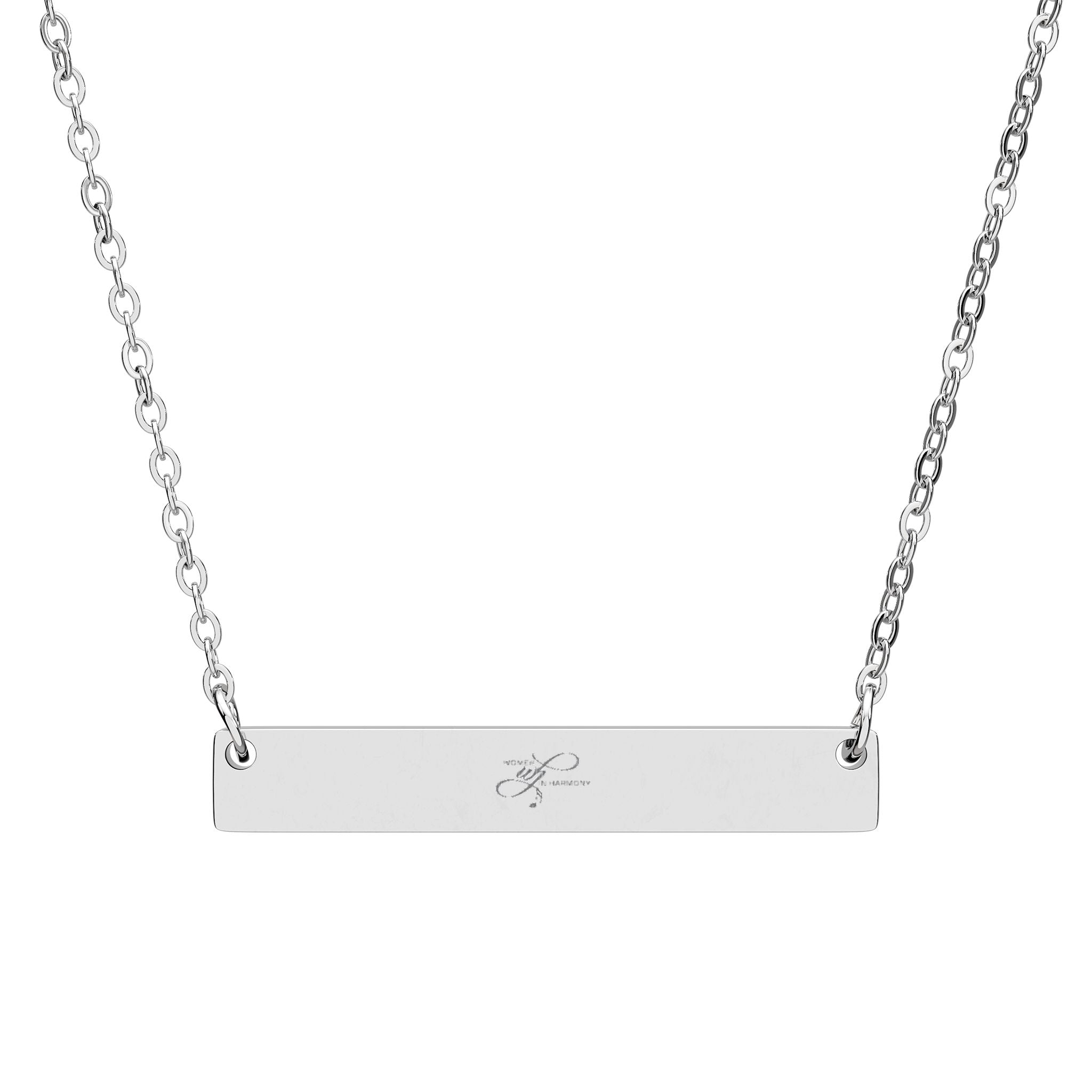 WIH Engraved Horizontal Bar Necklace