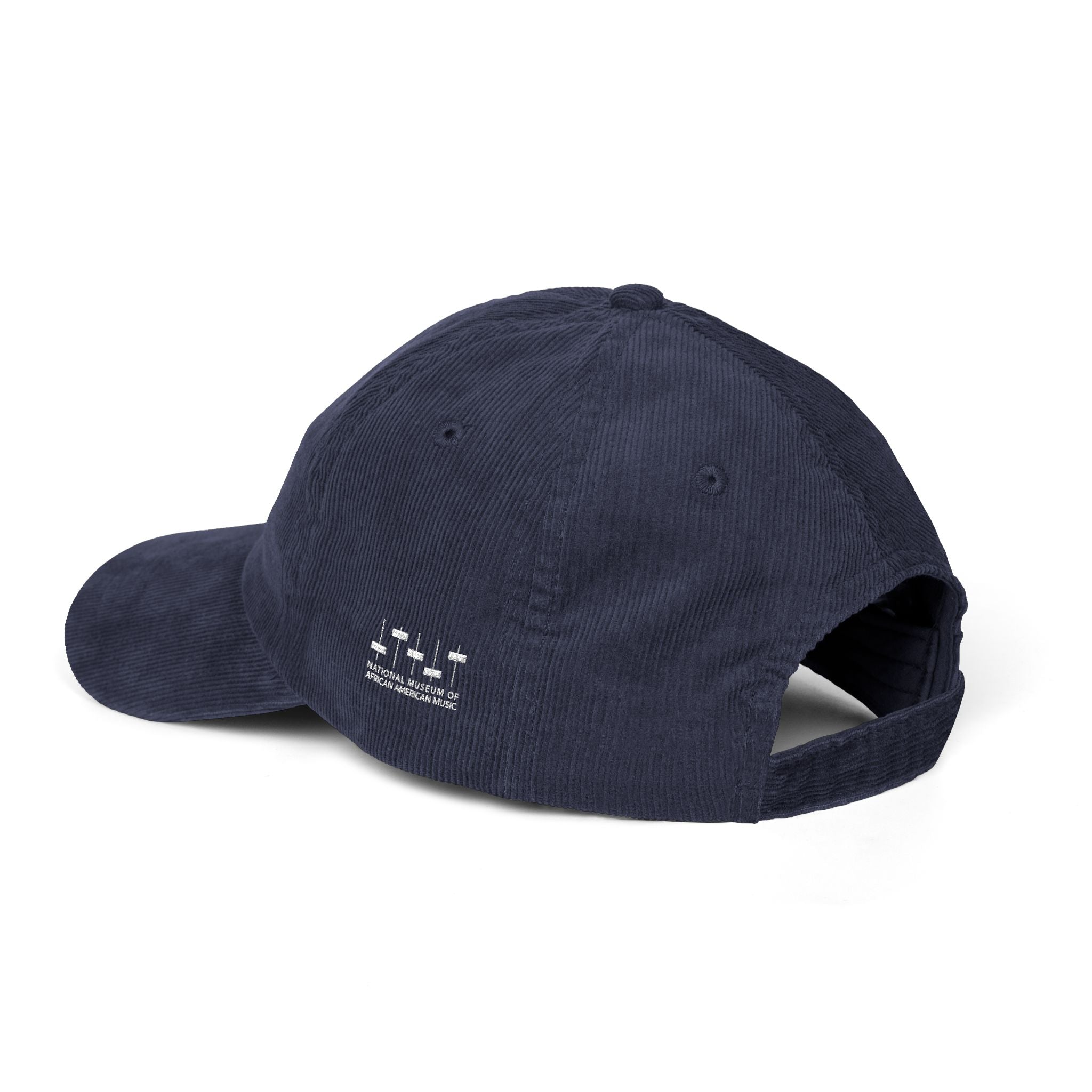 'Music' Vintage Embroidered Corduroy Baseball Cap