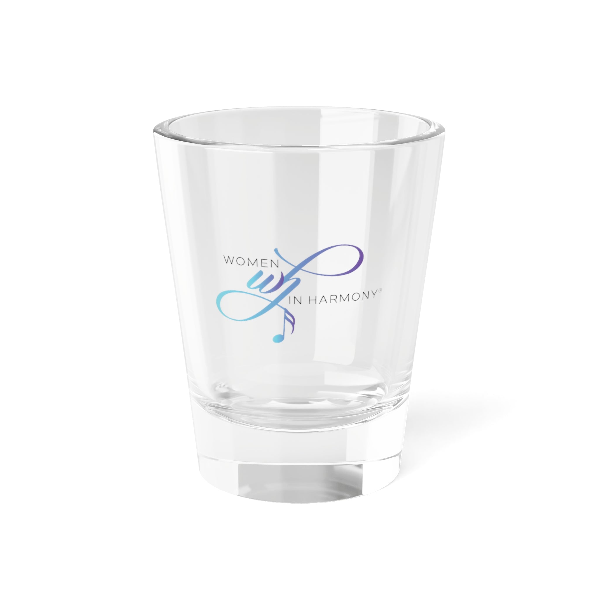 Women in Harmony Logo Shot Glass — 1.5oz Clear Party Favor
