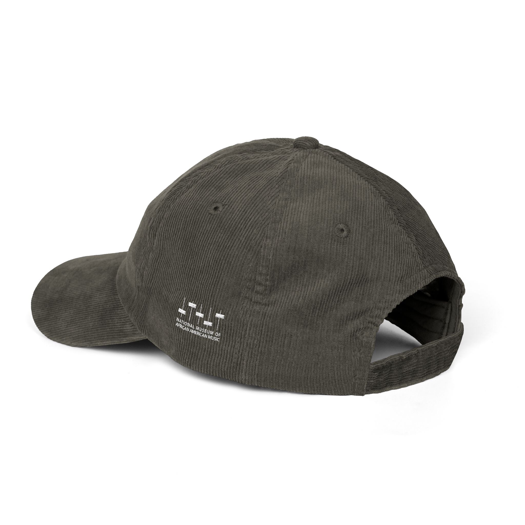 'Music' Vintage Embroidered Corduroy Baseball Cap