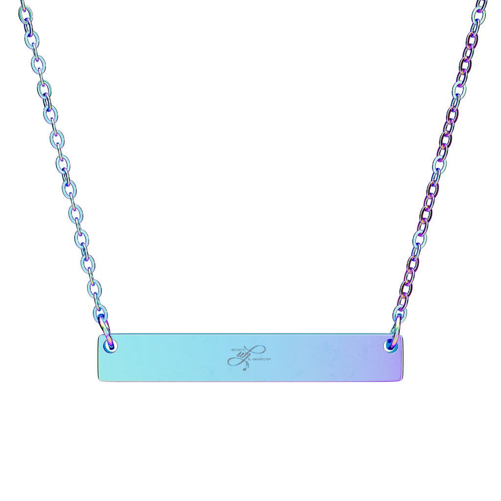 WIH Engraved Horizontal Bar Necklace