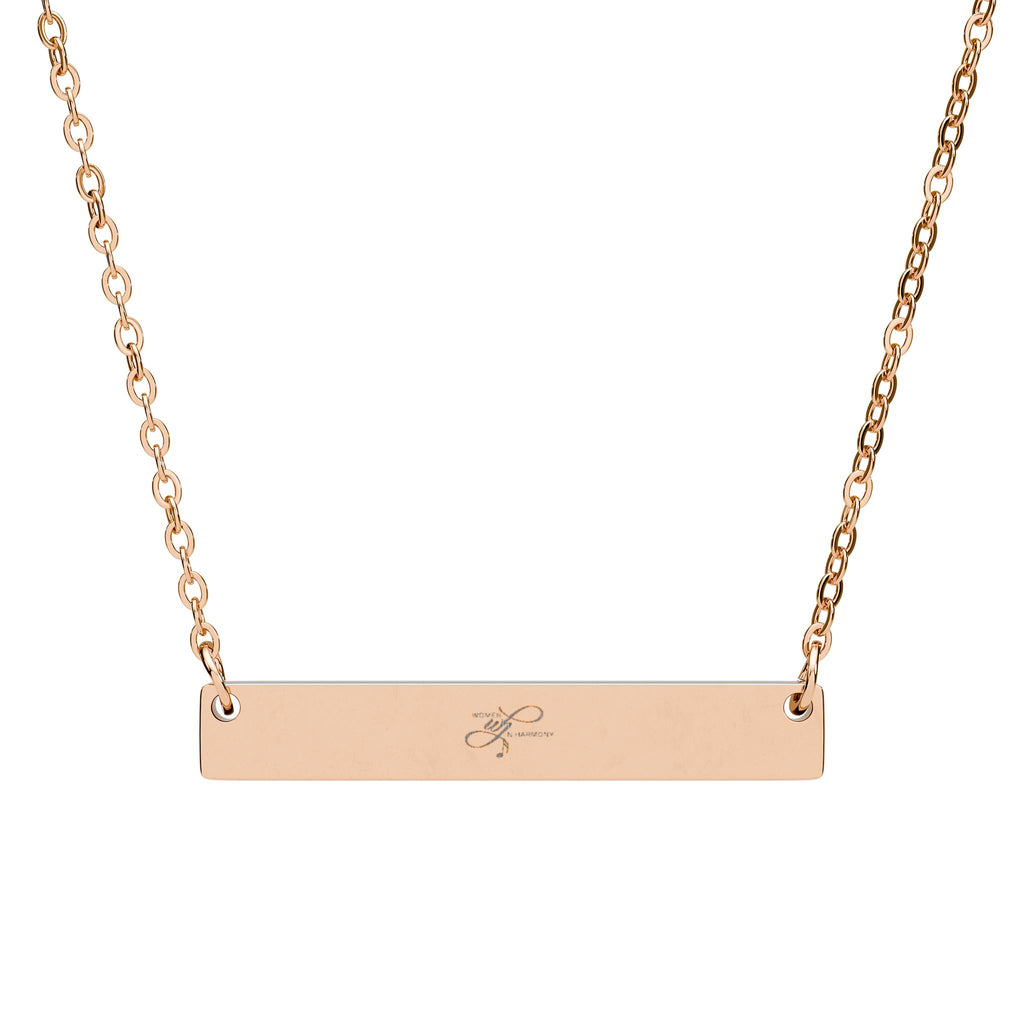 WIH Engraved Horizontal Bar Necklace