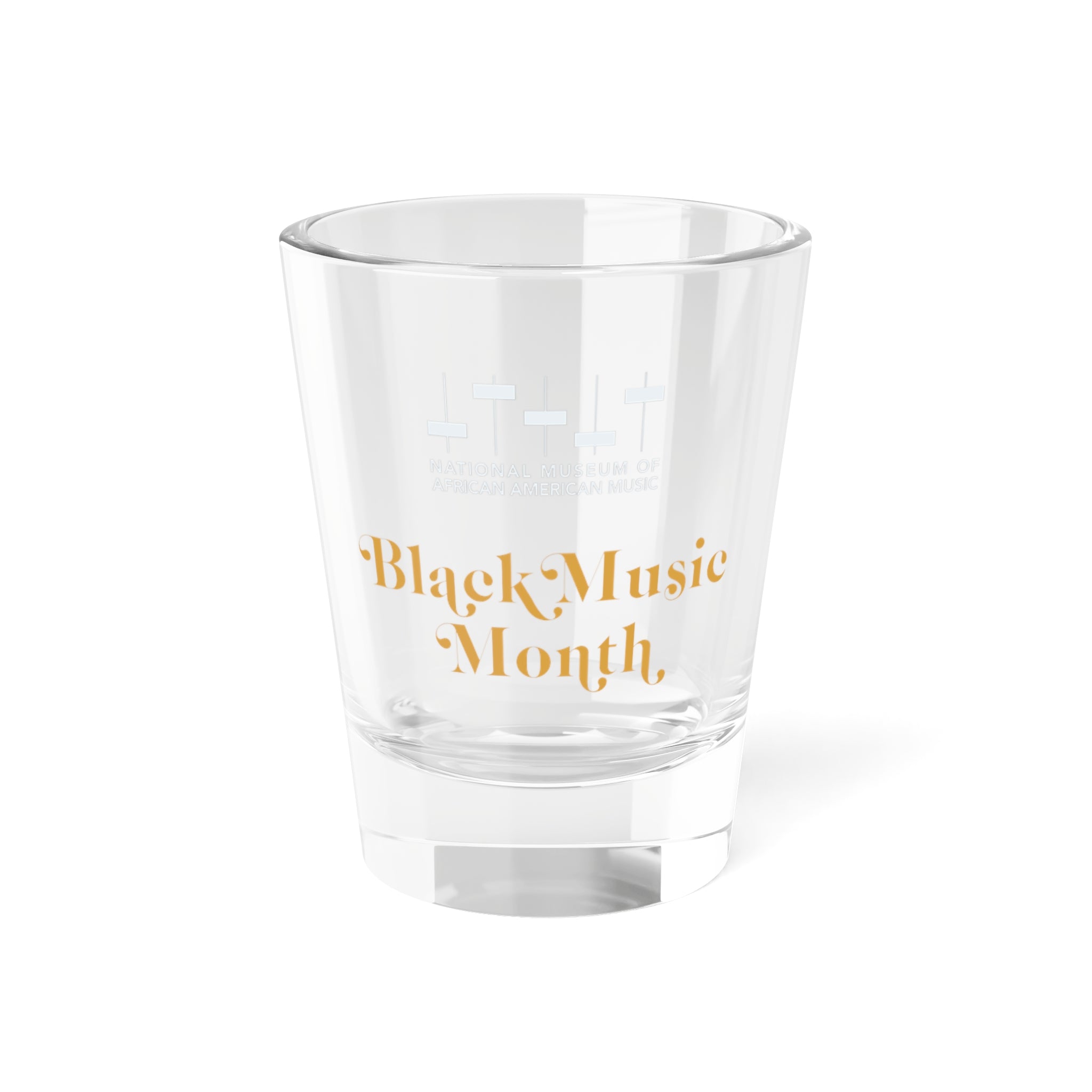 Black Music Month Gold Script Shot Glass — 1.5oz Commemorative Glass