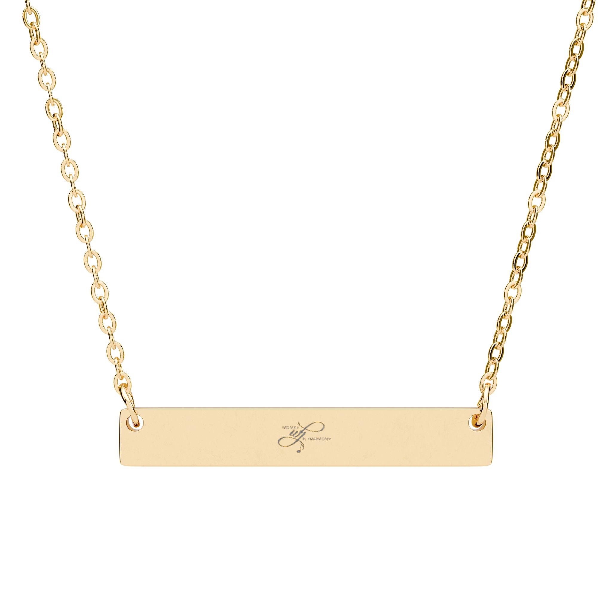 WIH Engraved Horizontal Bar Necklace
